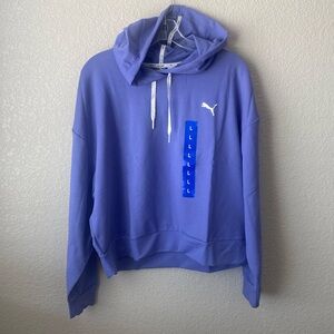 Puma Lightweight Cropped Modern Sport Hoodie Color Blue/Purple Size Large